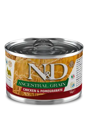 Вологий корм для собак Farmina N&D Ancestral Grain CHICKEN ADULT MINI низькозерновий з куркою, гранатом 140 г