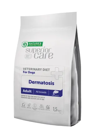 Ветеринарний дієтичний корм для здоров&#039;я шкіри та шерсті собак NP Superior Care Veterinary Diet Dermatosis Salmon Adult All Breed Dogs з лососем, 1,5кг