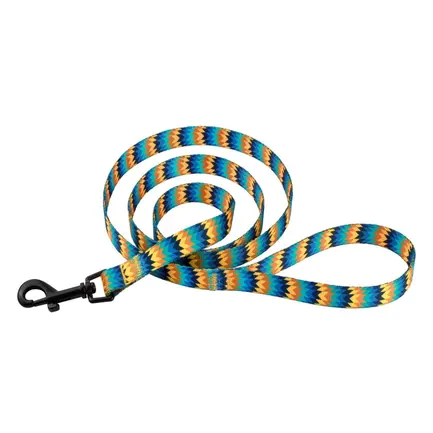 Повідець для Собак Bronzedog Urban Зигзаг Нейлоновий Жовто-Синій M