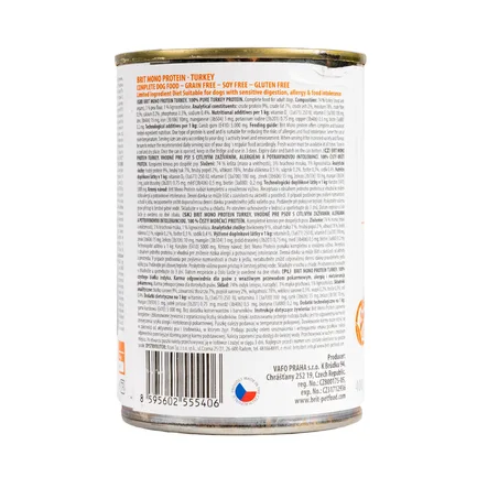 Вологий корм Brit Mono Protein Turkey для собак, з індичкою, 400 г: додаткове фото 3