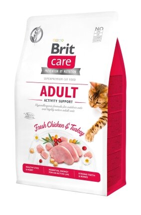 Сухий корм Brit Care Cat GF Adult Activity Support для котів, які живуть на вулиці, індичка та курка, 400 г