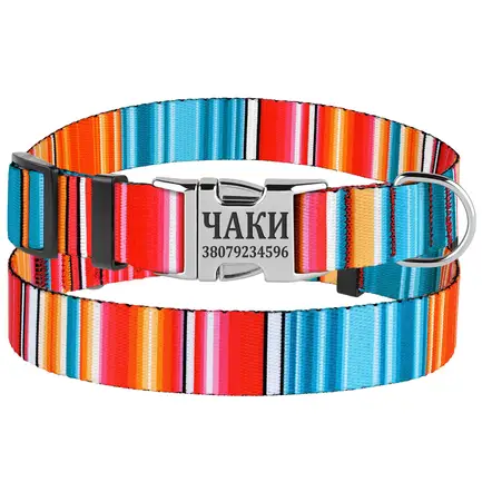 Нашийник для Собак BronzeDog Urban West Нейлоновий з Металевою Пряжкою Червоний S