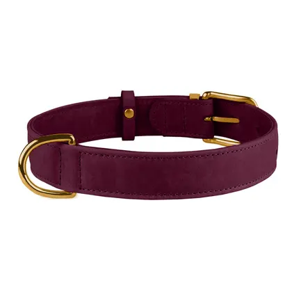 Нашийник для собак шкіряний BronzeDog Crazy бордовий L: додаткове фото 3
