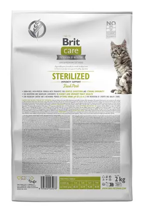 Сухий корм Brit Care Cat by Nutrition Sterilized Immunity Support для стерилізованих котів, зі свининою, 2 кг: додаткове фото 2