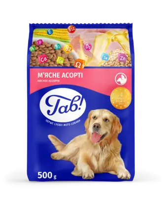 ГАВ сух.корм д/соб.з м'ясним асорті 0,5 кг