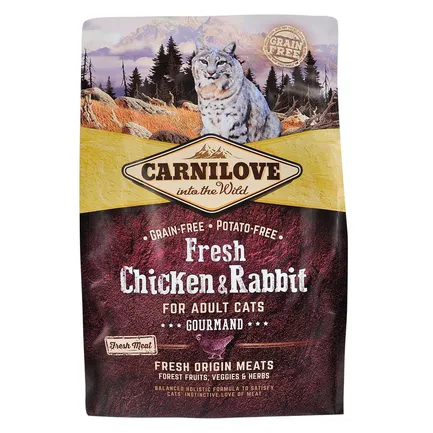 Сухий корм Carnilove Fresh Chicken & Rabbit для дорослих котів, курка та кролик, 2 кг: додаткове фото 3