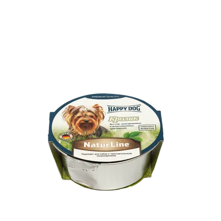 Вологий корм Happy Dog Happy Schale NaturLine KalbReis для собак у вигляді паштету з кроликом, 85 г,1002723