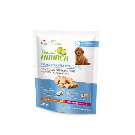 Natural Trainer Super Premium Puppy&amp;Junior Mini сухий корм для цуценят дрібних порід у віці від 1 до 12 місяців 0,8 кг