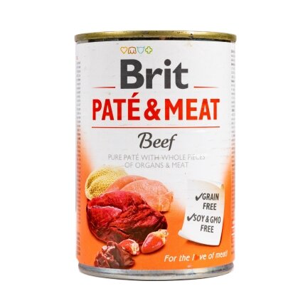 Вологий корм Brit Care Pate &amp; Meat для собак, з яловичиною та індичкою, 400 г