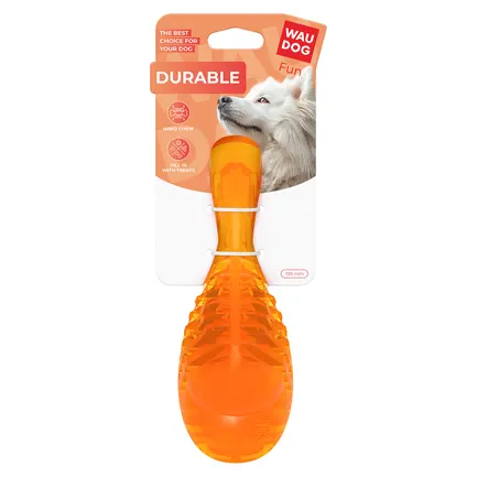 Іграшка для собак WAUDOG Fun Durable Гомілка, термопластична гума, 190 мм, помаранчевий: додаткове фото 2