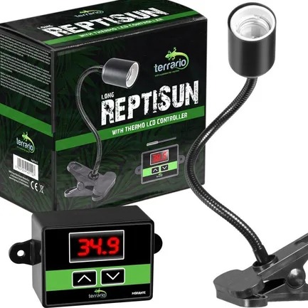 Світильник довгий з затискної ручкою і термостатом Terrario Long ReptiSun Temperature Control 200W: додаткове фото 2