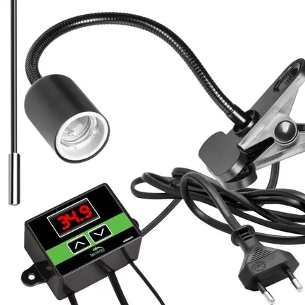 Світильник довгий з затискної ручкою і термостатом Terrario Long ReptiSun Temperature Control 200W: додаткове фото 4