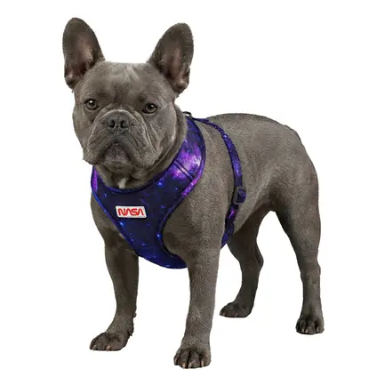 Шлея для собак дихаюча WAUDOG Mesh с QR адресником, малюнок «NASA21», S, A 30 см, В 35-48 см: додаткове фото 4