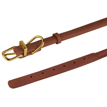 Нашийник для собак круглий шкіряний BronzeDog Crazy Коньячний XL: додаткове фото 4