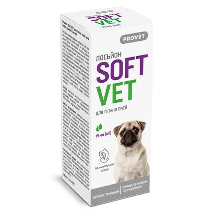 Лосьйон PROVET SOFTVET для гігієни очей котів і собак 15 мл: додаткове фото 3