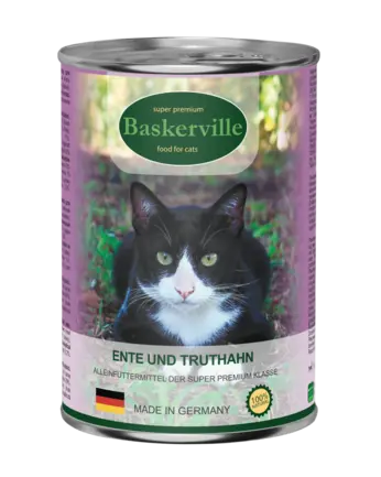 Baskerville Корм для котів Качка та індик 400 г