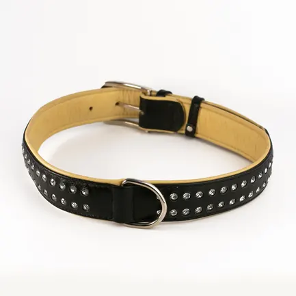 Нашийник "CoLLaR brilliance" зі стразами великими (ширина 35мм, довжина 57-71см) чорний: додаткове фото 2