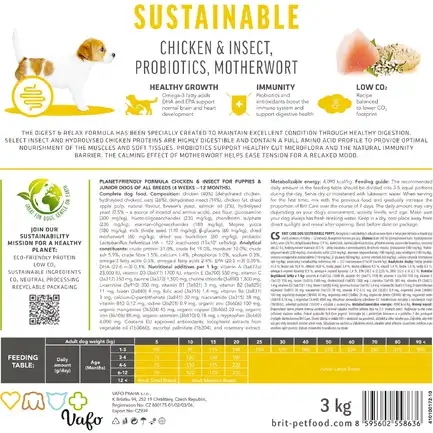 Сухий корм Brit Care Dog Sustainable Puppy для цуценят, з куркою та комахами, 3 кг: додаткове фото 7