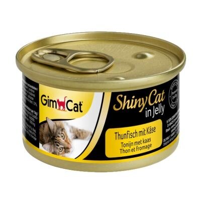 Вологий корм GimCat Shiny Cat для котів, тунець і сир, 70 г — Фото 2