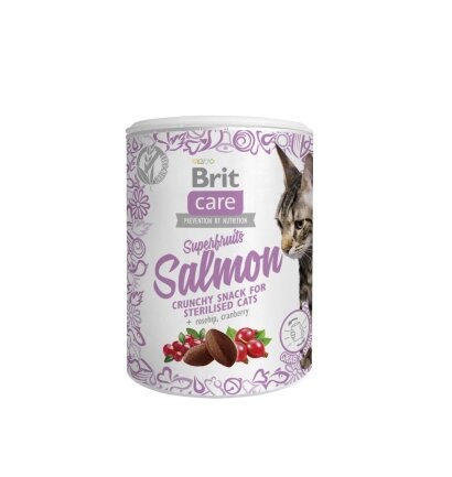 Ласощі для котів Brit Care Cat Snack Superfruits Salmon, лосось, 100 г