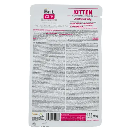 Сухий корм Brit Care Cat GF Kitten HGrowth & Development для кошенят, здорове зростання та розвиток, 400 г: додаткове фото 3