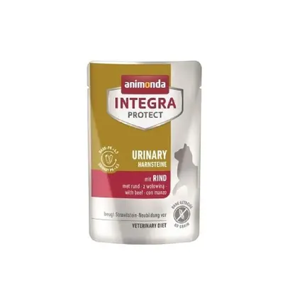 Корм вологий ветеринарний для котів Integra Protect Urinary Struvit при сечокам'яній хворобі, з яловичиною, пауч, 85 г