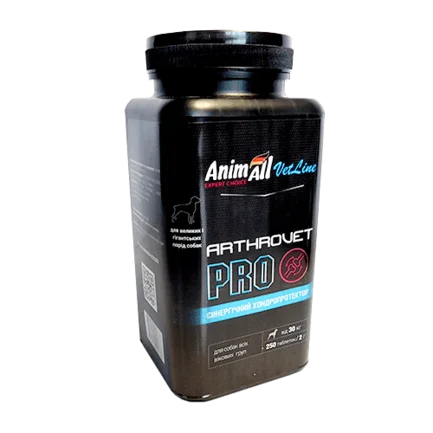 Хондропротектор AnimAll VetLine Arthrovet PRO для великих порід собак 2 г × 250 табл