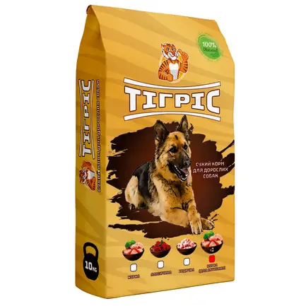 Сухий корм Тігріс для активних собак з куркою, 10кг