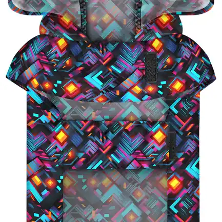 Дощовик-накидка з капюшоном для собак WAUDOG Clothes, малюнок "Нескінченні світи", XL, А 55-61 см, B 68-80 см, С 42-52 см: додаткове фото 4