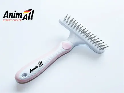 Гребінець-граблі AnimAll Groom для тварин, Рожева