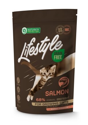 Сухий беззерновий корм для кошенят з лососем Lifestyle Grain Free Salmon Kitten 400г