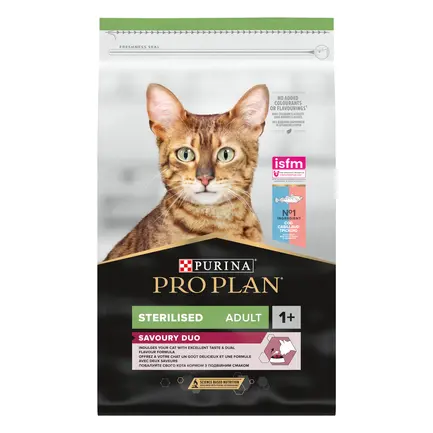 Сухий корм PRO PLAN Sterilised Adult 1+ Savoury Duo для дорослих котів після стерилізації з тріскою та фореллю 10 кг