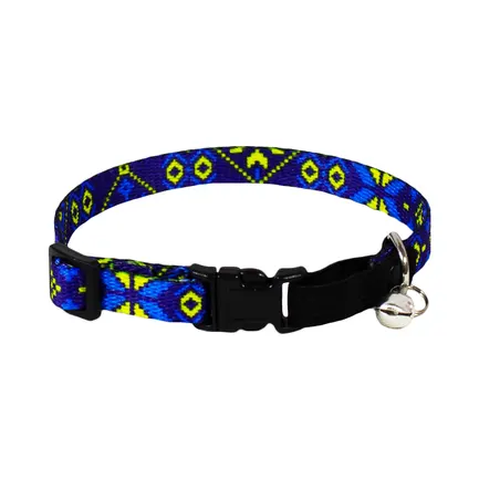 Нашийник капроновий "Вишиванка блакитна" для кота 10мм/18-28см/904, Lucky Pet