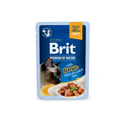 Корм вологий Brit Premium Delicate Fillets in Gravy Tuna для котів філе в соусі тунець 85 г