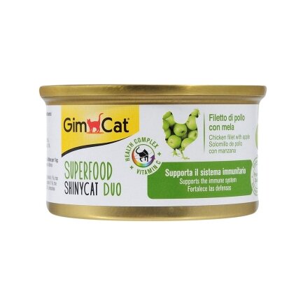 Вологий корм GimCat Shiny Cat Superfood для котів, курка та яблуко, 70 г