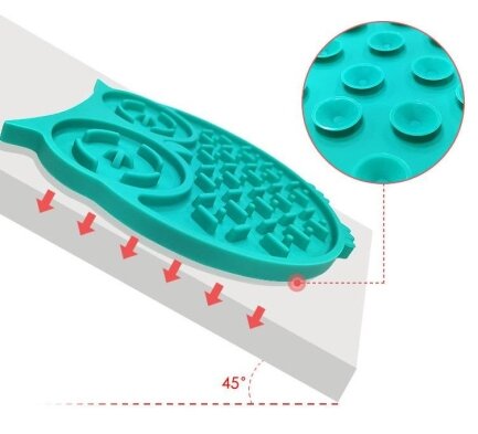 Килимок-годівниця WahoPet licky mat сова силіконовий, зелений — Фото 3