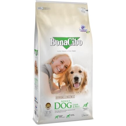 BonaCibo Adult Dog Lamb&amp;Rice 15 kg