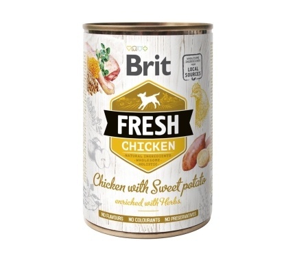 Консервований корм Brit Fresh Chicken/Sweet Potato для собак, з куркою та бататом, 400 г