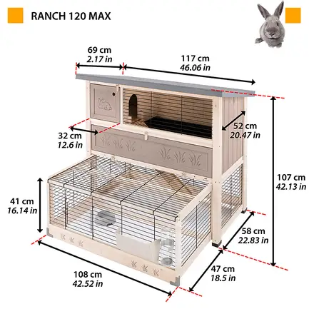 Ferplast CAGE RANCH 120 MAX Вольєр для кролів,дерев: додаткове фото 2