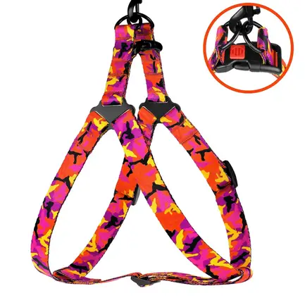 Шлея для Собак BronzeDog Urban Camo Нейлонова Рожева M