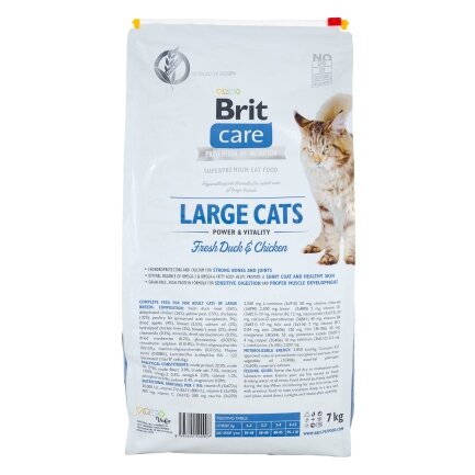 Сухий корм Brit Care Cat GF Large Power &amp; Vitality для котів великих порід, качка та курка, 7 кг — Фото 2