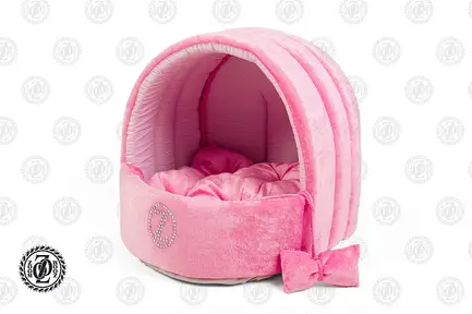 Лежанка Zoom Zoom Zoo Polka Velour оксамит, рожевий, розмір 2, 42х37х36 см