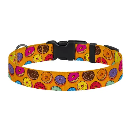 Нашийник для Собак BronzeDog Urban Fruits Нейлоновий з Пластиковою Пряжкою Пончики L: додаткове фото 3