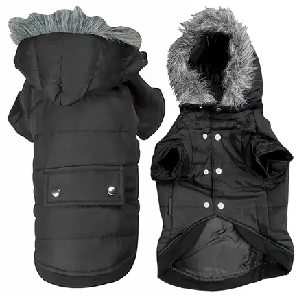 Flamingo Polar Black ФЛАМІНГО КУРТКА З КАПЮШОНОМ одяг для собак 42 см
