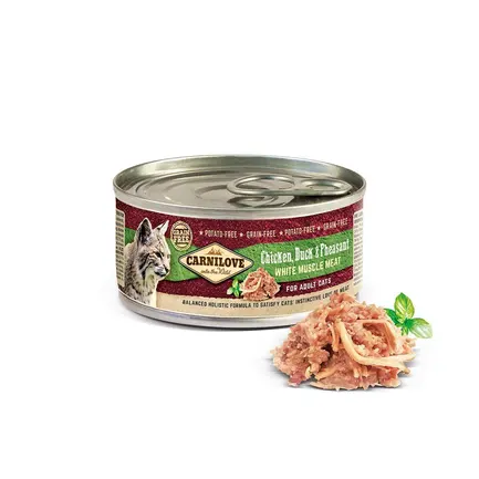 Вологий корм Carnilove Chicken, Duck & Pheasant для котів, качка та фазан, 100 г: додаткове фото 3