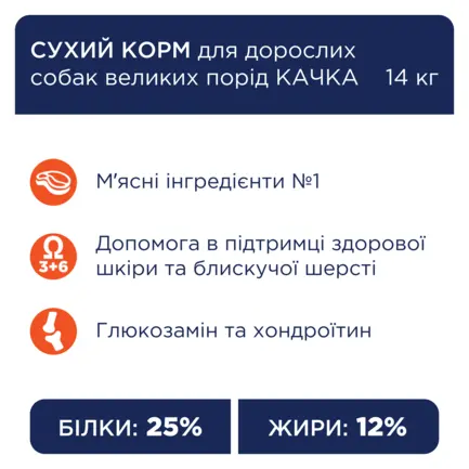 С4Р Premium сух великі породи соб " З качкою", 14,0 кг: додаткове фото 7