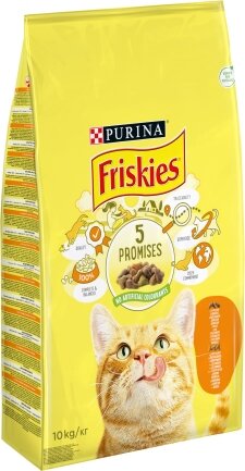 Сухий корм FRISKIES для дорослих котів з куркою та овочами 10 кг — Фото 1