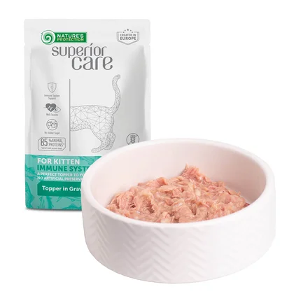 Nature's Protection Superior Care Kitten Immune System Support Tuna & Sea Bass Вологий корм для кошенят для підтримки імунної системи з тунцем і морським окунем, 70 г: додаткове фото 4