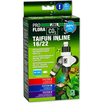 JBL PROFLORA CO2 TAIFUN INLINE 16/22 Високопродуктивний дифузор CO2 для вбудовування в шланг 16/22 зовнішнього фільтра