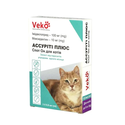 VEKO Ассуріті Плюс Спот Он для котів 4-8 кг